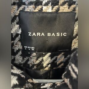 Zara Basic Black,Gray and Beige  Patterned Jacket